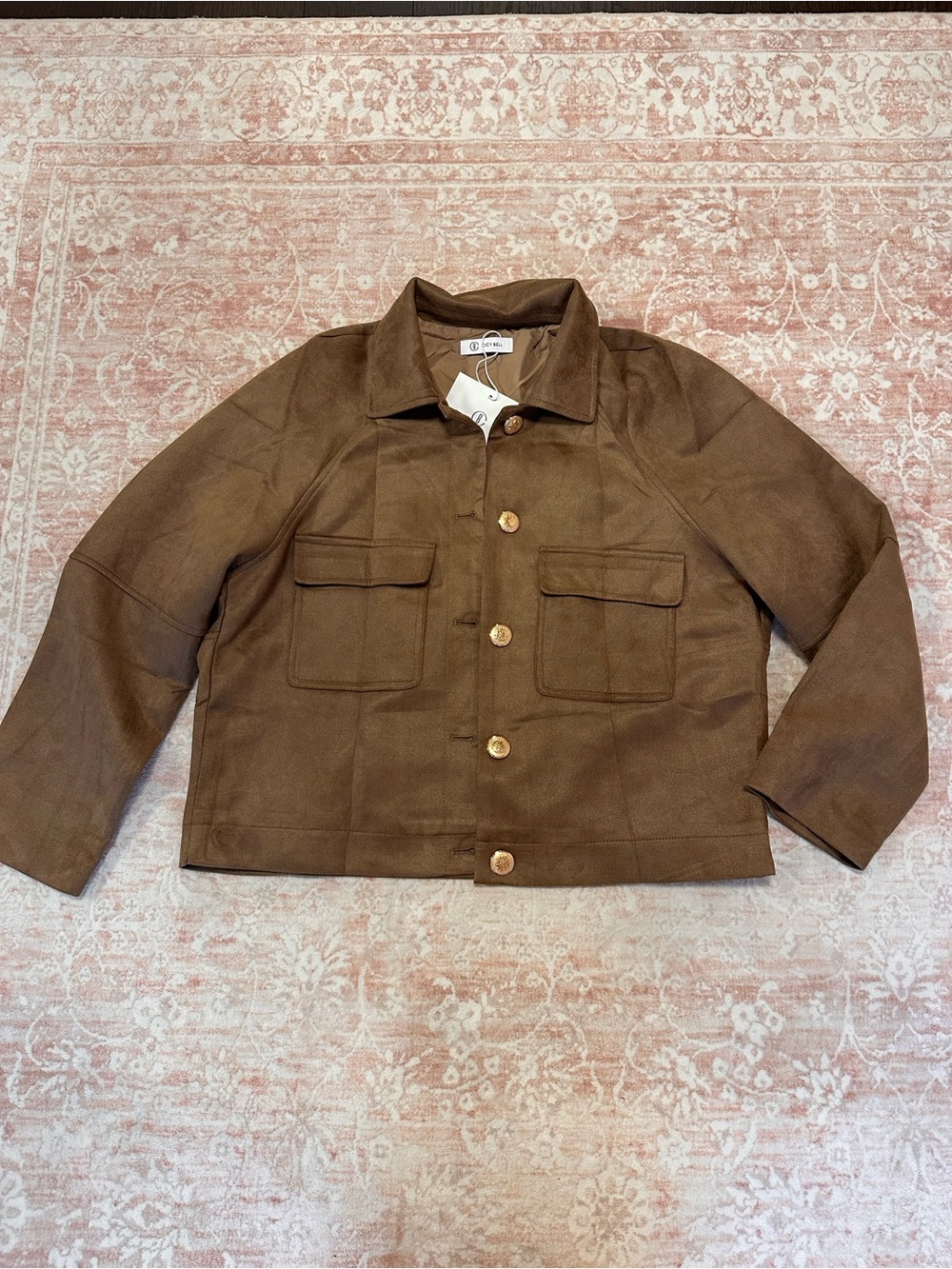 NWT 🤎 Buttoned Faux Suede Jacket - Picture 6 of 14